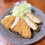 Tonkatsu Asahi - 特ロースカツ定食＋メンチカツ
