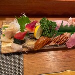 松寿司 - 大皿の前半です