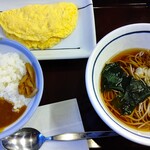 山田うどん 日高インター店 - 卵焼き&ミニカレー丼朝定食 540円