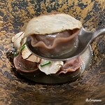 カーサ・デル・チーボ - スッポンのトルテッリにスッポンのスーゴに炙り松茸