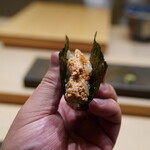すゝき野 鮨金 - 鮟肝の手巻き