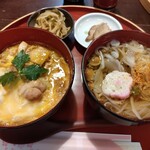 桜の里 - 比内地鶏親子丼と稲庭うどんセット　1750円