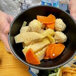 四ツ木製麺所 - トミさん渾身の穂先たけのこと肉団子煮