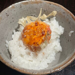 ぬま田 - 卵かけご飯　メレンゲ　海老バラ