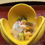 赤坂 菊乃井 - 昼懐石１５７３０円。明石天然鯛、うおぜ。うおぜはえぼ鯛の別名です。大好きな板ポン酢とマッチして、大好物の一品です（╹◡╹）（╹◡╹）