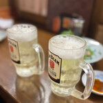 Yakitori Hoshinoie - ◯ジムビームハイボール¥250×2…強炭酸なのは良いですが…ほぼ氷で、アルコール薄め。