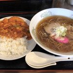 まめ大将 - エビ飯セット（醤油）930円