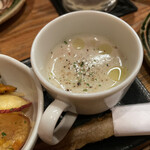 きんぼし - 季節の一品3点盛り（コース内）評価＝◎：牛蒡のポタージュ