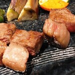 Koube Gyuu Teppan Yaki Setsu Getsu - A5黒毛和牛サーロインの鉄板焼き（アップ）