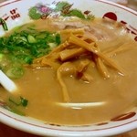 天下一品 - 何時もの本生仕様（半麺、麵固、汁多目、メンマトッピング）