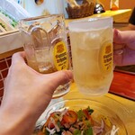 7FUKU - 相方さん合流にて、カンパイ(*ﾟ▽ﾟ)ﾉ