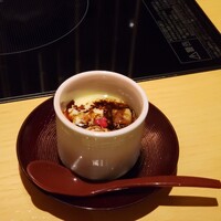 別邸 壽 - 先付け①《フォアグラとサツマイモの茶碗蒸し》