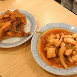 立呑み晩杯屋 - イカリング(全然リングじゃないけど)と初めて出会った注文不可品のイカキムチ！！(中途半端な時間に売りに来た)