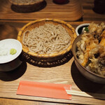 SOBA ABIRU - 2022/9/28 ランチで利用。舞茸天丼と蕎麦(1,900円)