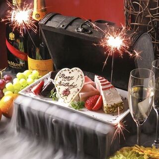 Free ``dessert plate with fireworks'' for birthdays and anniversaries♪