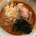 青竹手打ちらーめん 夢現 - 辛味噌ラーメン3辛。税込1,000円。