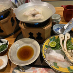 日本料理 みつわ - 河豚のてっちりは松茸と共に