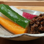 焼き鳥 とりら - 鶏そぼろ味噌野菜スティック