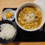 久兵衛屋 - 和風カレーうどん (715円・税込)＋白ご飯 (143円)