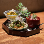 炭焼 おかげさん - 惣菜四点盛り