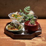 炭焼 おかげさん - 惣菜四点盛り