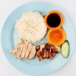 Hainanese chicken rice half & half