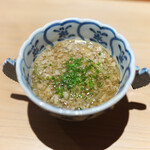 鮨 あらい - 舞茸のみじん切りに茄子のソーメン