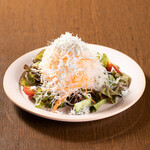 Boiled whitebait and radish salad