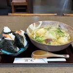 Udon Soba Koubou Yuuan - 天むす、おにぎり、梅じそおろしうどん 餅TP