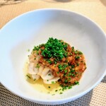 La Brianza - 鱈白子のムニエルアメーラトマトのソース。ちょうど白子のお料理頂きたいなと思っていたタイミングでした。とても嬉しいし、重たくならないようにとムニエルにアレンジして下さるお心遣いが何より最高嬉しいです!!