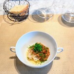 La Brianza - 鱈白子のムニエルアメーラトマトのソース。この時期だけのご馳走ですね～