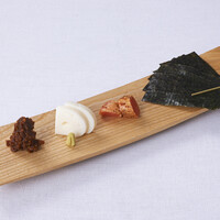 酒のあて3種（炙り明太子・信州そば味噌・甘鯛のかまぼこ）