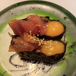 回転寿司すノ家 - まぐろユッケ