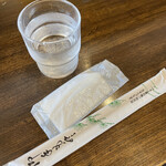 Sugamo Tokiwa Shokudou - 水とおしぼりと箸