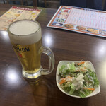 Adhibabangurakariandoba - 生ビール、サラダ