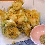 あじ彩 - あじ彩 「そら豆と小海老のかき揚げ」