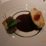 CROWN - フランス産天然ヒラメをマトロート仕立てに  ラングスティーヌ マッシュルーム ベーコンを添えて