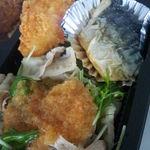 寿司与 - 豚の冷しゃぶ風、サバ塩、海老カツ