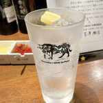 もつ鍋 六花舎 - 桜焼酎のソーダ割り