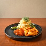 ウニとイクラの冷製パスタ