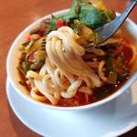 Eco TURAN food - ラグメン 1000円の麺は手打ちもちもちだよ