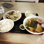 天竺 - 回鍋肉セット。ラーメンフルサイズ。