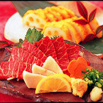 Special selection of horse sashimi