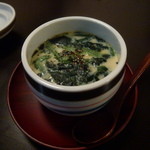 Kiwamiya - 【H25.4.27】ホウレン草とベーコンの茶碗蒸し４８０円。
