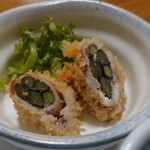 蒸ノ湯 - さやいんげん？の揚げ物