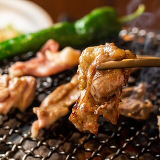 有趣的烤肉风格的烤鸡肉串♪