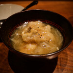 根津 釜竹 - ●淡路玉葱と揚げ鱧煮