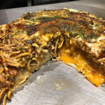 薬研堀 八昌 - そば肉玉（断面）