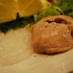 四国三郎 よしの川 - カワハギ薄造り　肝と身