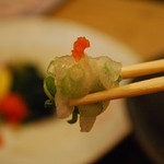 四国三郎 よしの川 - カワハギ薄造り